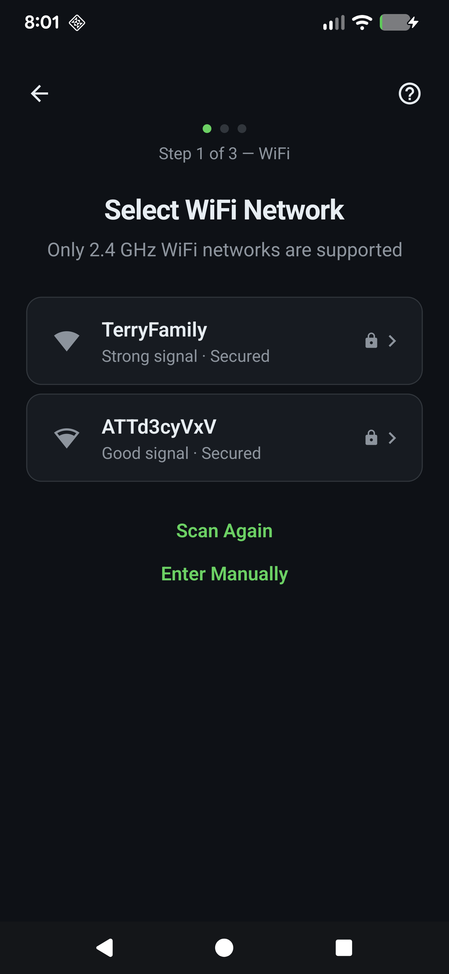 WiFi setup